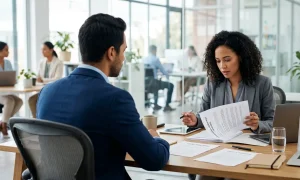 comercial de seguros integra en Talavera de la reina ayuda a cliente a revisión de póliza